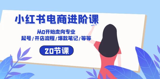 （10492期）小红书电商进阶课：从0开始走向专业 起号/开店流程/爆款笔记/等等（20节）-凌秋网创