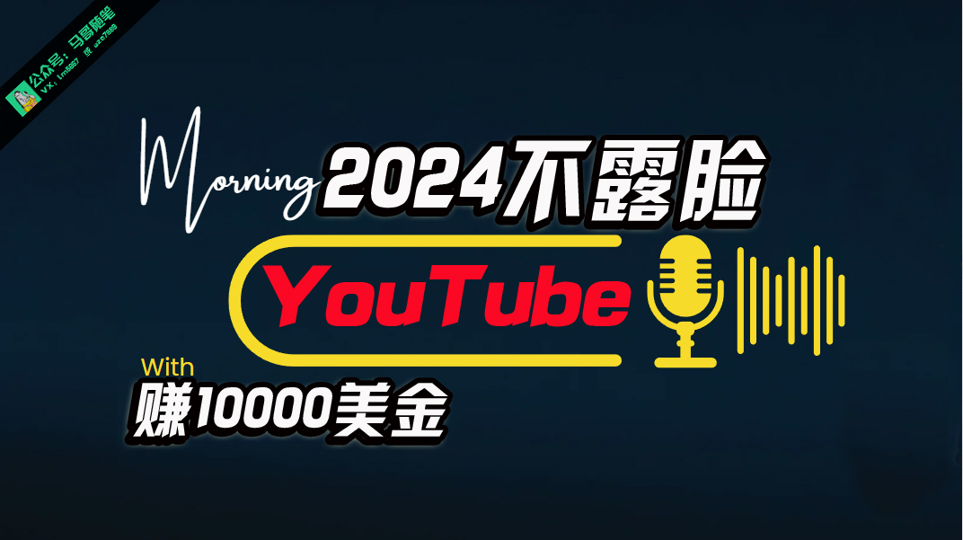 （10348期）AI做不露脸YouTube赚$10000月，傻瓜式操作，小白可做，简单粗暴-凌秋网创