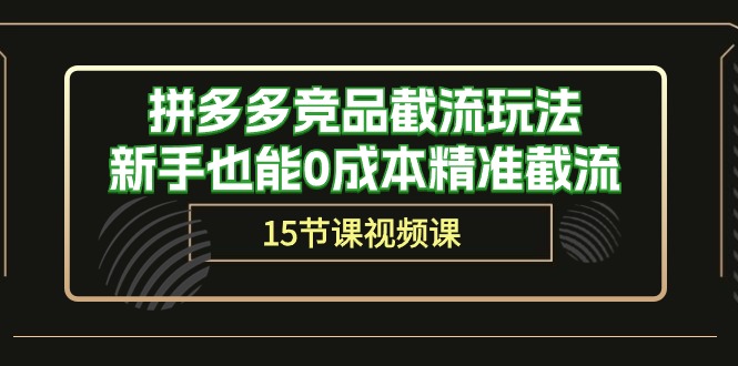（10301期）拼多多竞品截流玩法，新手也能0成本精准截流（15节课）-凌秋网创