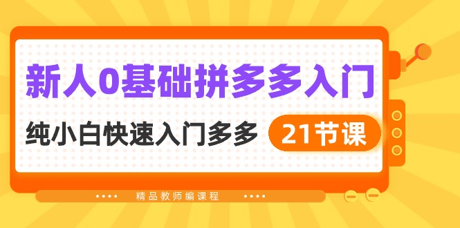 （10299期）新人0基础拼多多入门，​纯小白快速入门多多（21节课）-凌秋网创