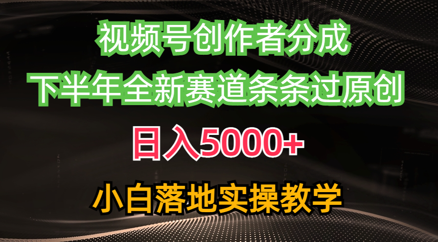 （10294期）视频号创作者分成最新玩法，日入5000+  下半年全新赛道条条过原创，小…-凌秋网创