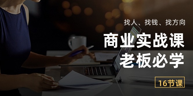 （10710期）商业实战课【老板必学】：找人、找钱、找方向（16节课）-凌秋网创