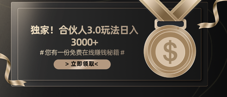 （10727期）游戏合伙人3.0，日入3000+，无限扩大的蓝海项目-凌秋网创