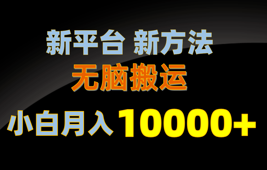 （10605期）新平台新方法，无脑搬运，月赚10000+，小白轻松上手不动脑-凌秋网创