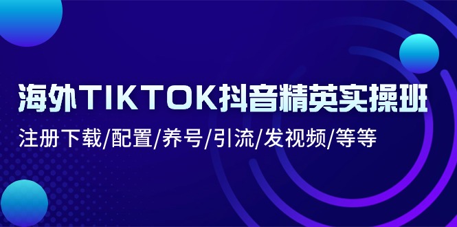 （10998期）海外TIKTOK抖音精英实操班：注册下载/配置/养号/引流/发视频/等等-凌秋网创