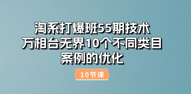 （10996期）淘系打爆班55期技术：万相台无界10个不同类目案例的优化（10节）-凌秋网创