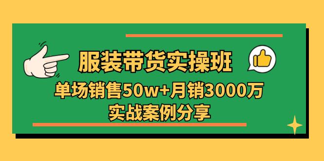 （11071期）服装带货实操培训班：单场销售50w+月销3000万实战案例分享（27节）-凌秋网创