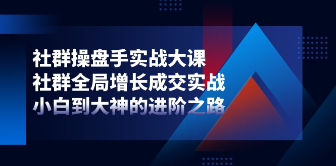 （11058期）社群-操盘手实战大课：社群 全局增长成交实战，小白到大神的进阶之路-凌秋网创