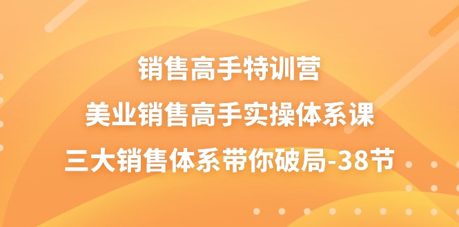 （10939期）销售-高手特训营，美业-销售高手实操体系课，三大销售体系带你破局-38节-凌秋网创