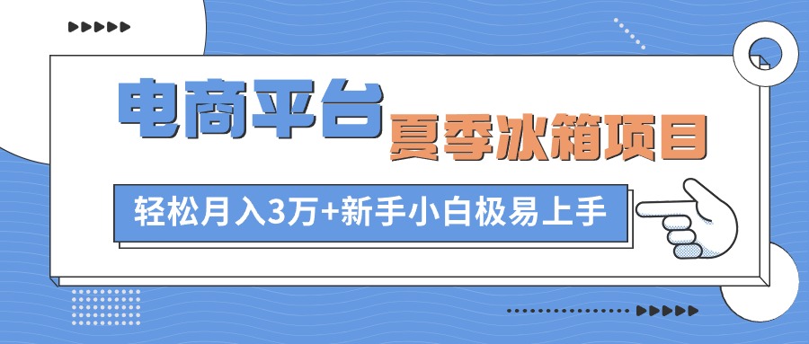 （10934期）电商平台夏季冰箱项目，轻松月入3万+，新手小白极易上手-凌秋网创