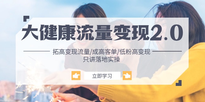 （10871期）大健康 流量 变现2.0：拓高变现 流量/成高客单/低粉高变现/只讲落地实战-凌秋网创