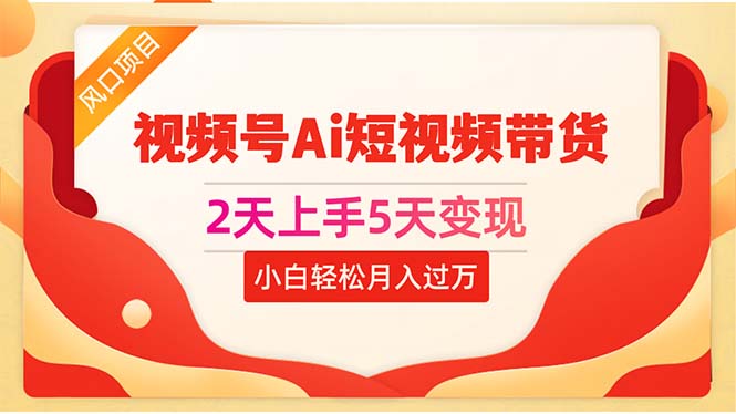 （10807期）2天上手5天变现视频号Ai短视频带货0粉丝0基础小白轻松月入过万-凌秋网创