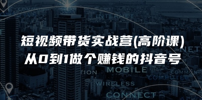 （11253期）短视频带货实战营(高阶课)，从0到1做个赚钱的抖音号（17节课）-凌秋网创