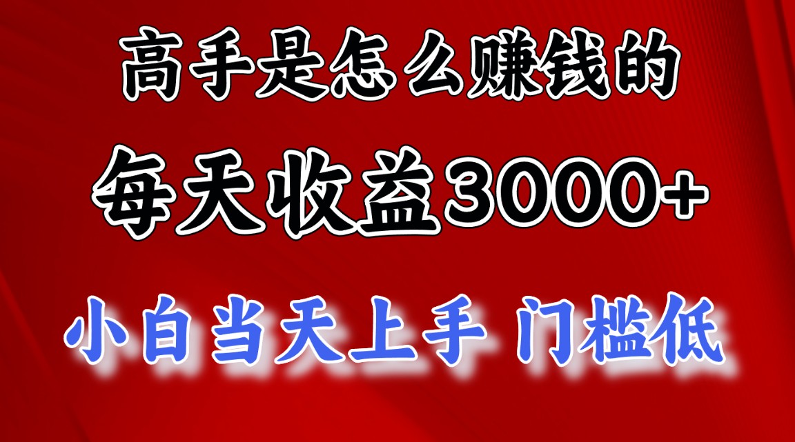 （11228期）高手是怎么赚钱的，一天收益3000+ 这是穷人逆风翻盘的一个项目，非常…-凌秋网创