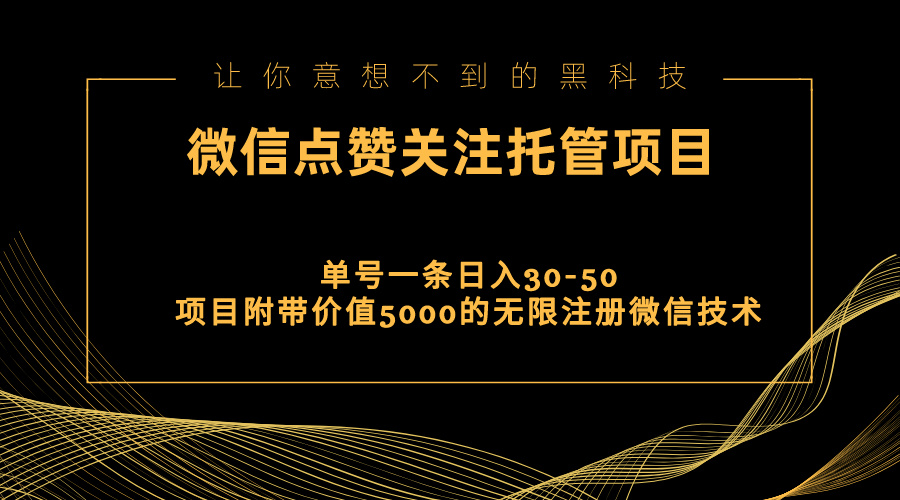 （11177期）视频号托管点赞关注，单微信30-50元，附带价值5000无限注册微信技术-凌秋网创