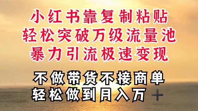 （11139期）深层揭秘小红书，靠复制粘贴，一周突破万级流量池，无脑搬运，暴力引流…-凌秋网创