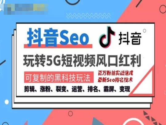 抖音SEO引流培训课程-抓住抖音风口，实现搜索排名，获取精准流量，快速成交变现-凌秋网创