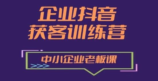 企业抖音营销获客增长训练营，中小企业老板必修课-凌秋网创