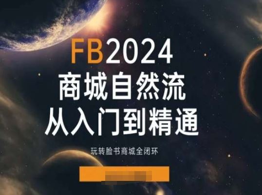 2024Faceboo商城自然流(从入门到精通)，玩转脸书商城全闭环-凌秋网创
