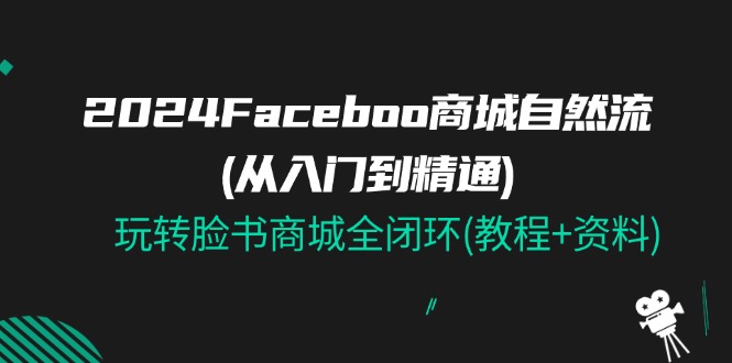 （11368期）2024Faceboo 商城自然流(从入门到精通)，玩转脸书商城全闭环(教程+资料)-凌秋网创