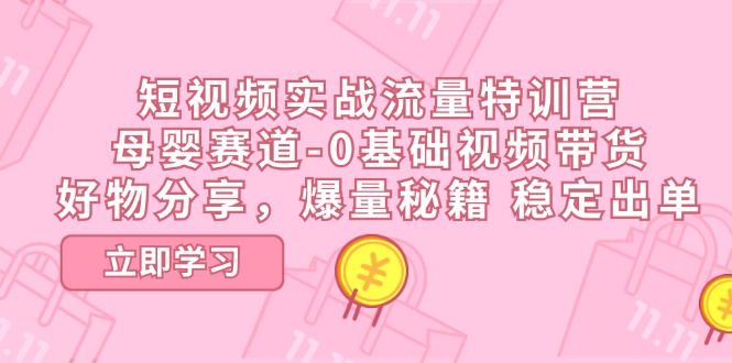 （11373期）短视频实战流量特训营，母婴赛道-0基础带货，好物分享，爆量秘籍 稳定出单-凌秋网创