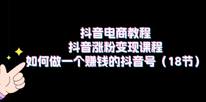 （11436期）抖音电商教程：抖音涨粉变现课程：如何做一个赚钱的抖音号（18节）-凌秋网创