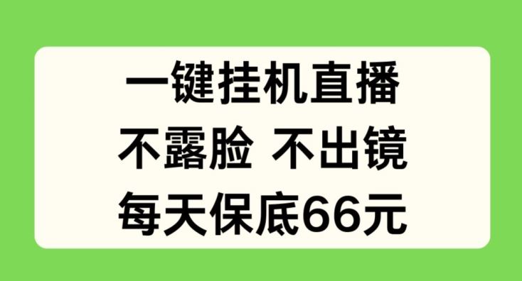 一键挂JI直播，不露脸不出境，每天保底66元【揭秘】-凌秋网创