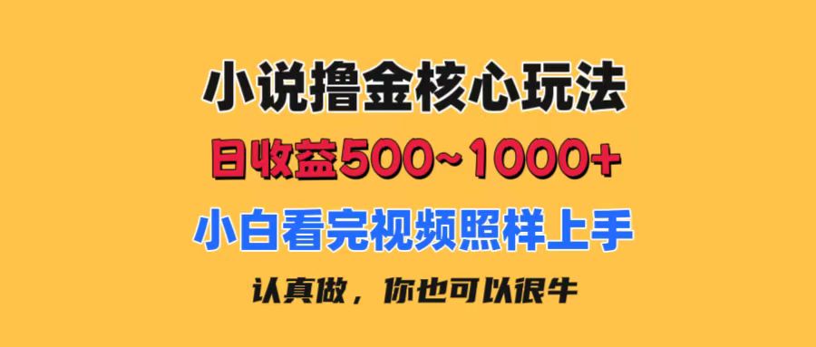 （11461期）小说撸金核心玩法，日收益500-1000+，小白看完照样上手，0成本有手就行-凌秋网创