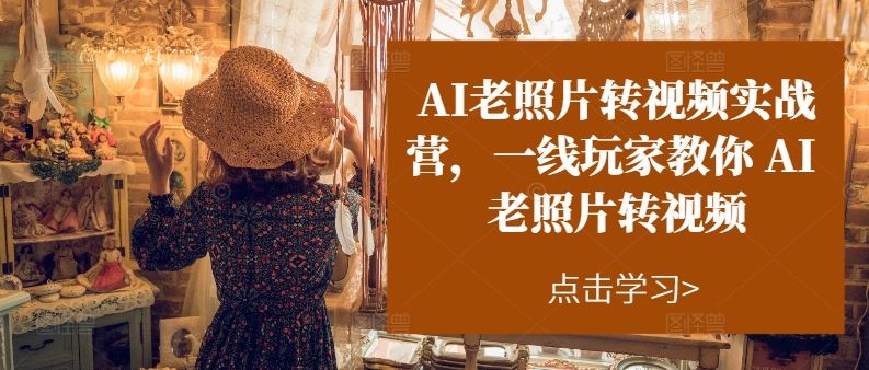 AI老照片转视频实战营，一线玩家教你AI老照片转视频-凌秋网创