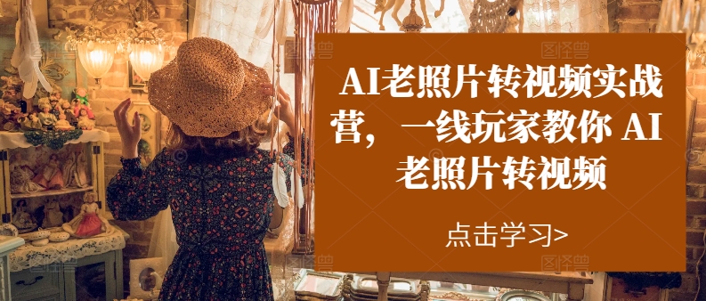 （11477期）AI老照片转视频实操训练营，一线玩家教你AI老照片转视频-凌秋网创