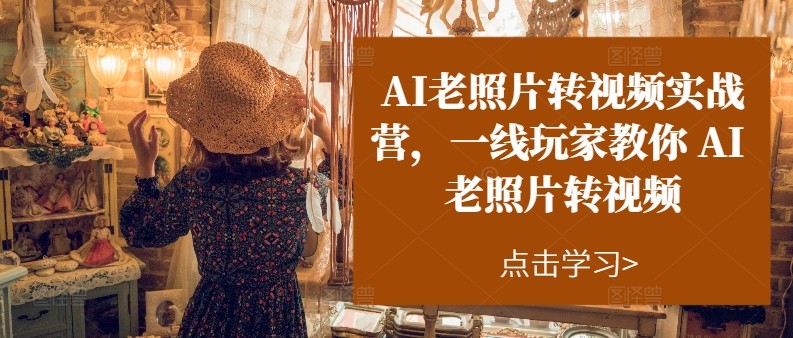 AI老照片转视频实操训练营，一线玩家教你AI老照片转视频-凌秋网创