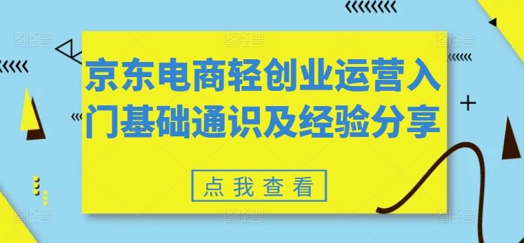 京东电商轻创业运营入门基础通识及经验分享-凌秋网创