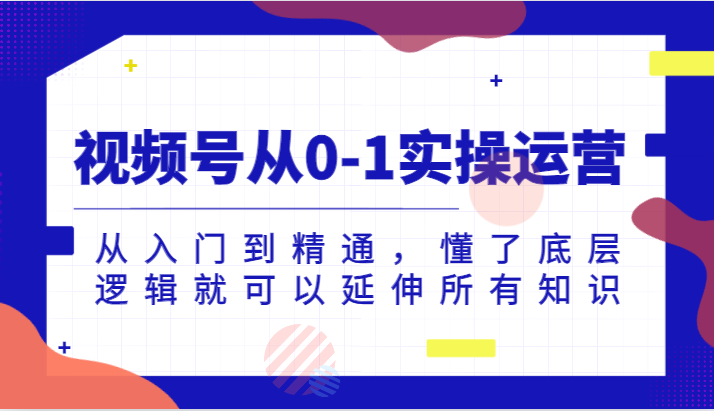 视频号从0-1实操运营，从入门到精通，懂了底层逻辑就可以延伸所有知识（更新2024.7）-凌秋网创