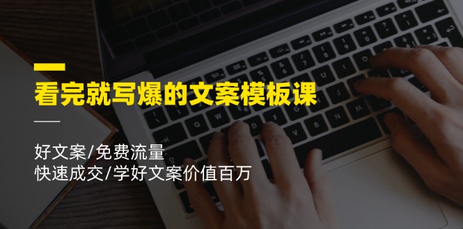 看完就写爆的文案模板课，好文案/免费流量/快速成交/学好文案价值百万-凌秋网创