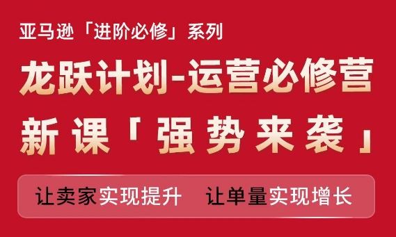 亚马逊进阶必修系列，龙跃计划-运营必修营新课，让卖家实现提升 让单量实现增长-凌秋网创