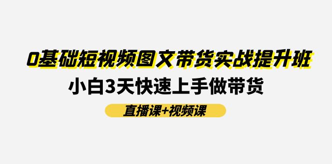 0基础短视频图文带货实战提升班，小白3天快速上手做带货(直播课+视频课)-凌秋网创