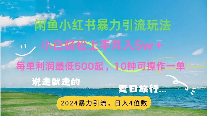 （11650期）2024暑假赚钱项目小红书咸鱼暴力引流，简单无脑操作，每单利润500+，…-凌秋网创