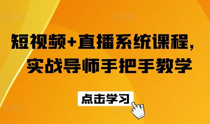 短视频+直播系统课程，实战导师手把手教学-凌秋网创