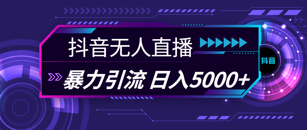 （11709期）抖音无人直播，暴利引流，日入5000+-凌秋网创