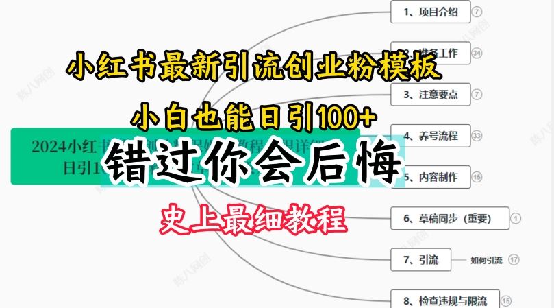2024小红书引流创业粉史上最细教程，手把手教你引流【揭秘】-凌秋网创