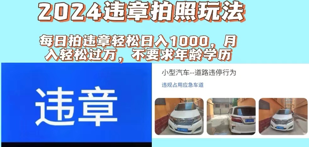 （11743期）2024违章拍照新玩法，推广躺赚+拍照赚钱双模式，日入1000+-凌秋网创