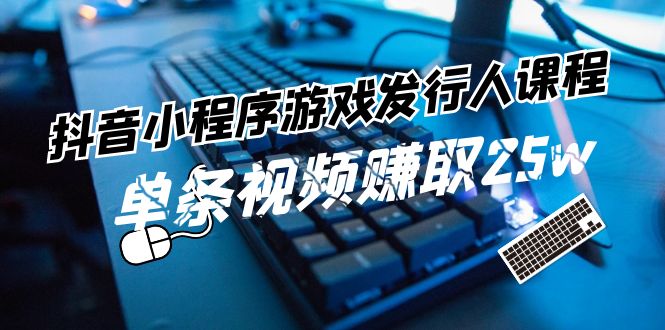抖音小程序游戏发行人课程：带你玩转游戏任务变现，单条视频赚取25w-凌秋网创
