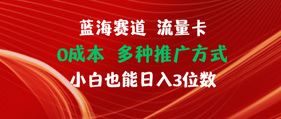 （11768期）蓝海赛道 流量卡 0成本 小白也能日入三位数-凌秋网创