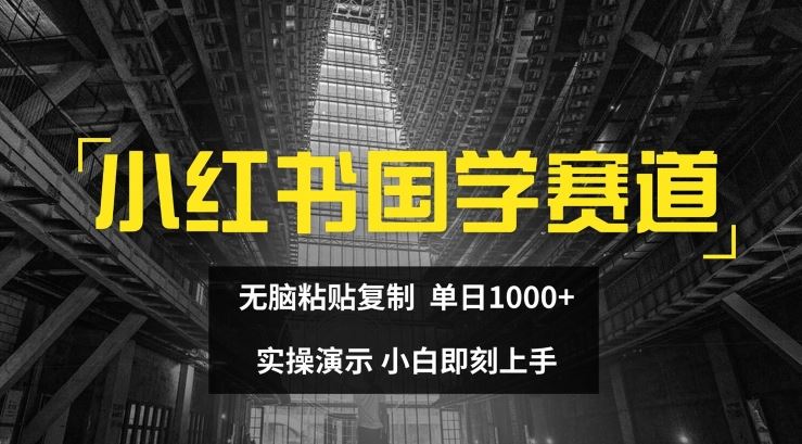 小红书国学赛道，无脑粘贴复制，单日1K，实操演示，小白即刻上手【揭秘】-凌秋网创