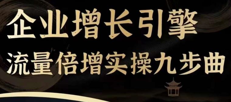 企业增长引擎流量倍增实操九步曲，一套课程帮你找到快速、简单、有效、可复制的获客+变现方式，-凌秋网创