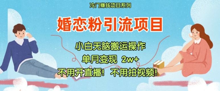 小红书婚恋粉引流，不用开直播，不用拍视频，不用做交付【揭秘】-凌秋网创