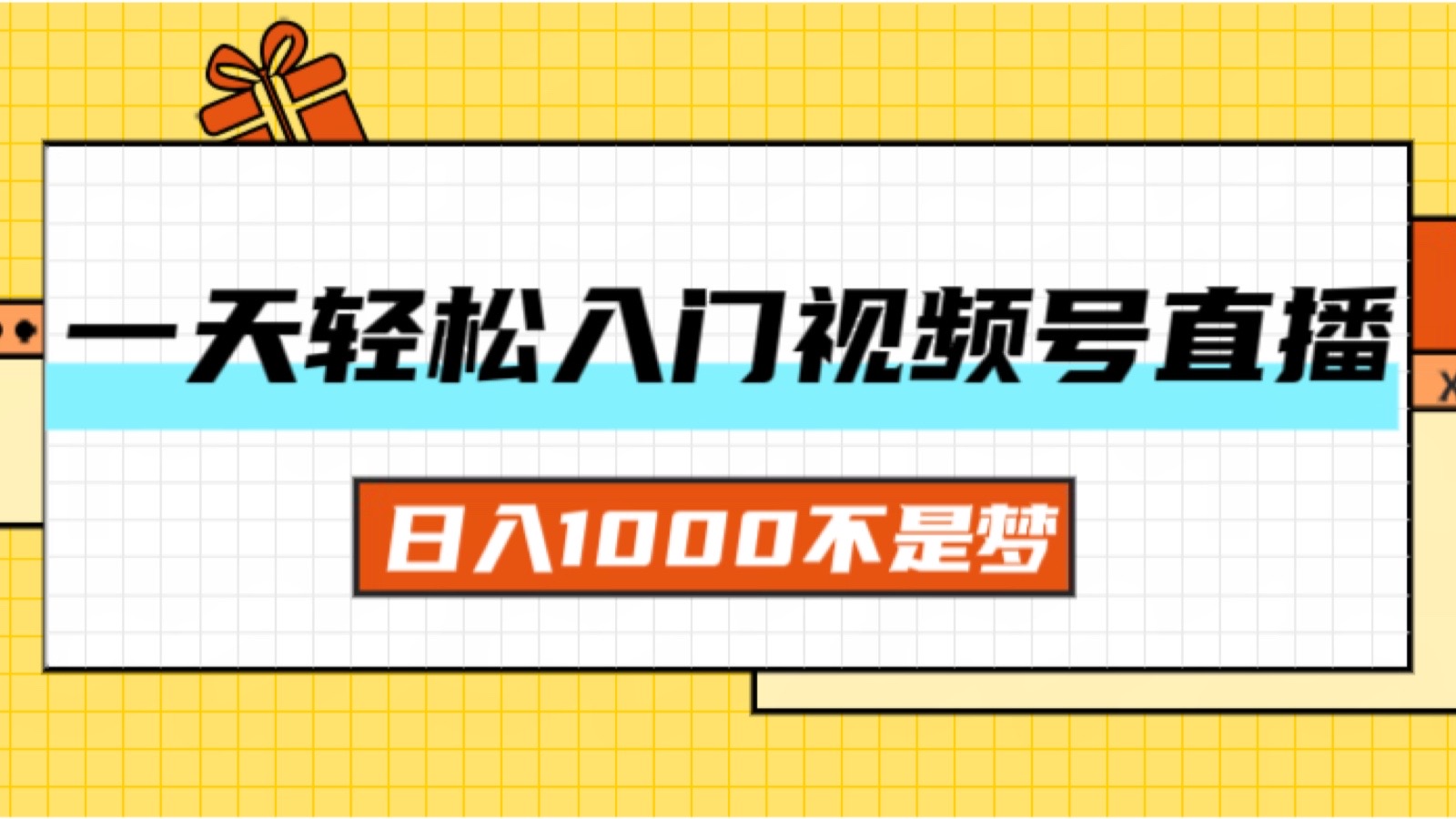 （11906期）一天入门视频号直播带货，日入1000不是梦-凌秋网创