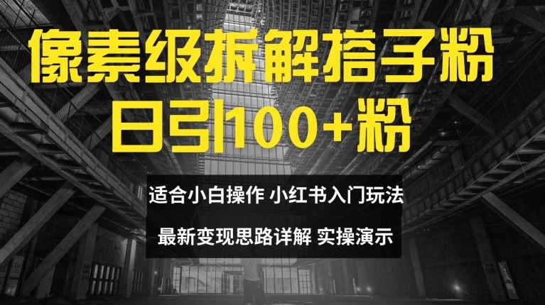 像素级拆解搭子粉，日引100+，小白看完可上手，最新变现思路详解【揭秘】-凌秋网创