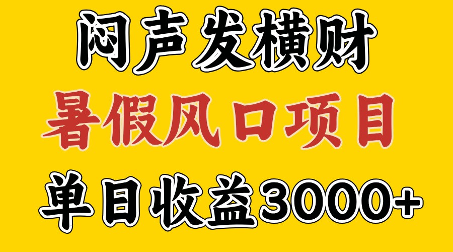 30天赚了7.5W 暑假风口项目，比较好学，2天左右上手-凌秋网创