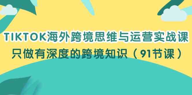 TIKTOK海外跨境思维与运营实战课，只做有深度的跨境知识（91节课）-凌秋网创